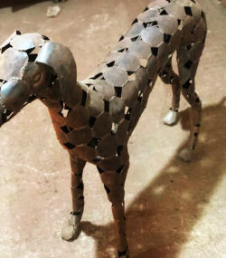 Recycled Metal sloughi Sculpture- Handmade Steel Art