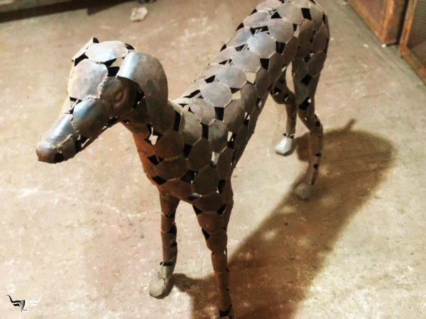 Recycled Metal sloughi Sculpture- Handmade Steel Art