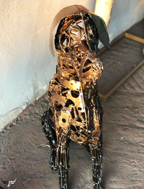 Artistic Steel Scrap dog Sculpture - Handmade Steel Art