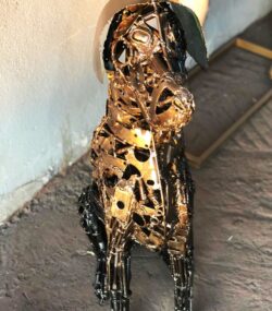 Artistic Steel Scrap dog Sculpture - Handmade Steel Art
