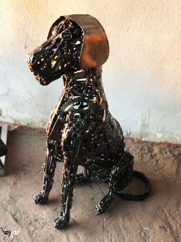 Artistic Steel Scrap dog Sculpture - Handmade Steel Art