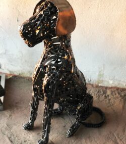 Artistic Steel Scrap dog Sculpture - Handmade Steel Art