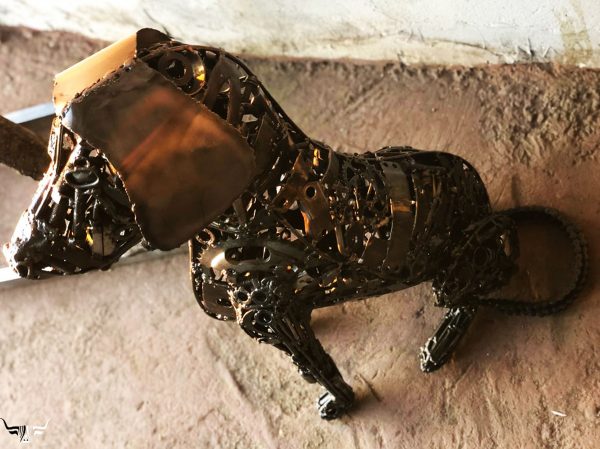 Artistic Steel Scrap dog Sculpture - Handmade Steel Art