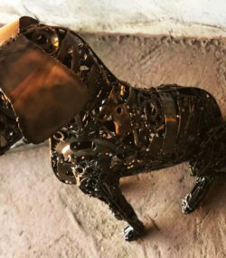 Artistic Steel Scrap dog Sculpture - Handmade Steel Art