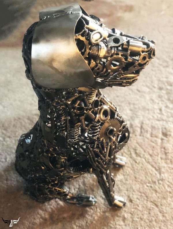 Artistic Steel Scrap dog Sculpture - Handmade Steel Art