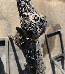 Artistic Steel Scrap dog Sculpture - Handmade Steel Art