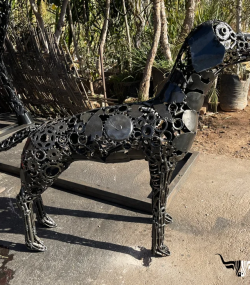 Artistic Steel Scrap dog Sculpture - Handmade Steel Art