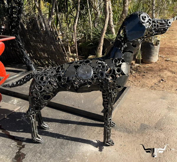 Artistic Steel Scrap dog Sculpture - Handmade Steel Art