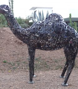 desert scrap camel statue.