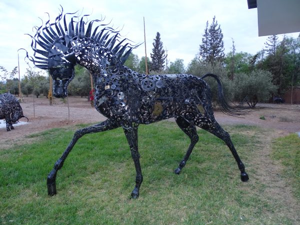 Handcrafted Scrap Metal Horse Sculpture - Handmade Steel Art