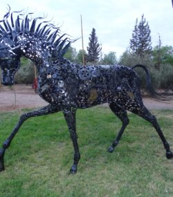 Handcrafted Scrap Metal Horse Sculpture - Handmade Steel Art