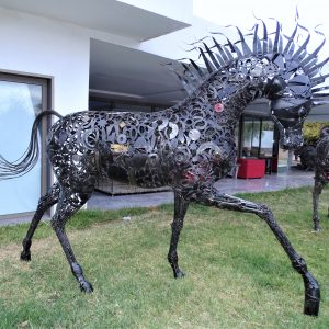 Handcrafted Scrap Metal Horse Sculpture - Handmade Steel Art