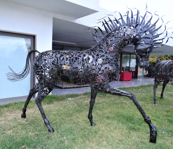 Handcrafted Scrap Metal Horse Sculpture - Handmade Steel Art