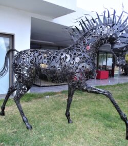 Handcrafted Scrap Metal Horse Sculpture - Handmade Steel Art