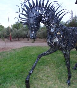 Handcrafted Scrap Metal Horse Sculpture - Handmade Steel Art