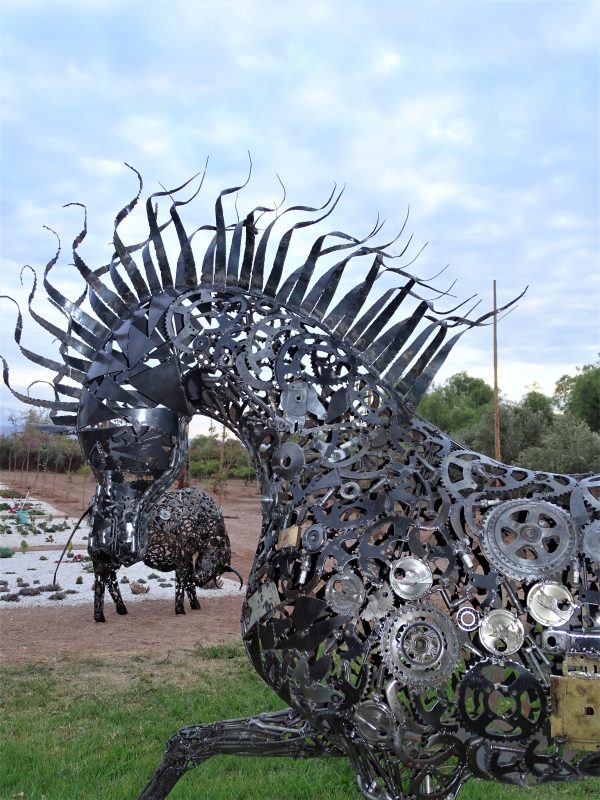 Handcrafted Scrap Metal Horse Sculpture - Handmade Steel Art