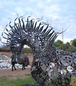 Handcrafted Scrap Metal Horse Sculpture - Handmade Steel Art