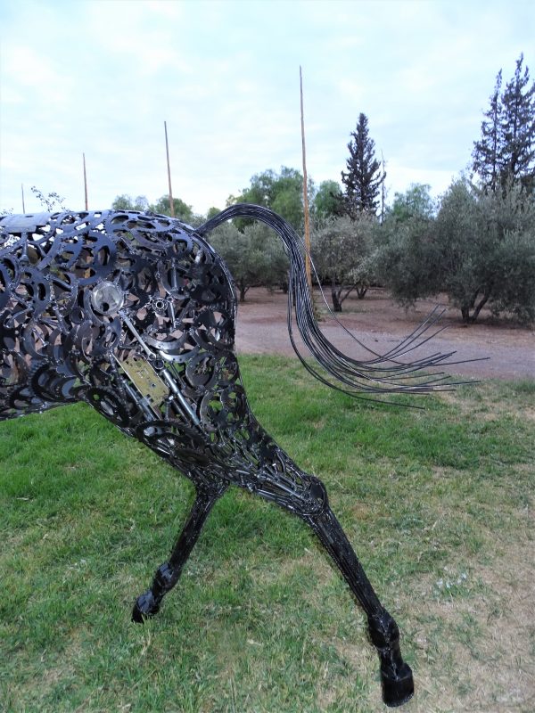 Handcrafted Scrap Metal Horse Sculpture - Handmade Steel Art