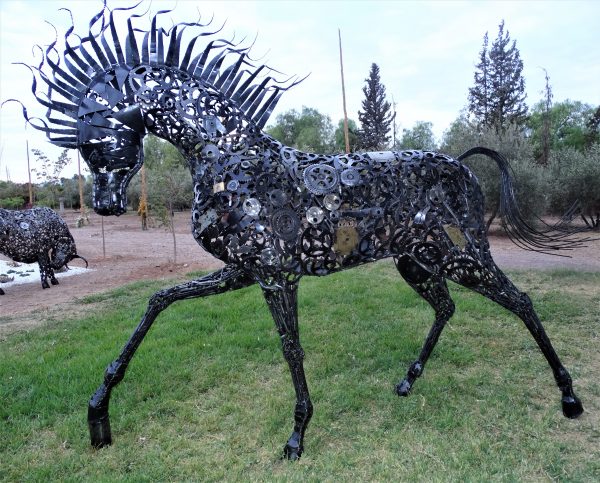 Handcrafted Scrap Metal Horse Sculpture - Handmade Steel Art