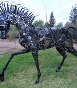 Handcrafted Scrap Metal Horse Sculpture - Handmade Steel Art