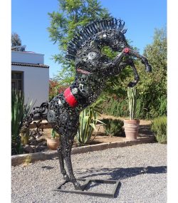 Handcrafted Scrap Metal Horse Sculpture - Handmade Steel Art