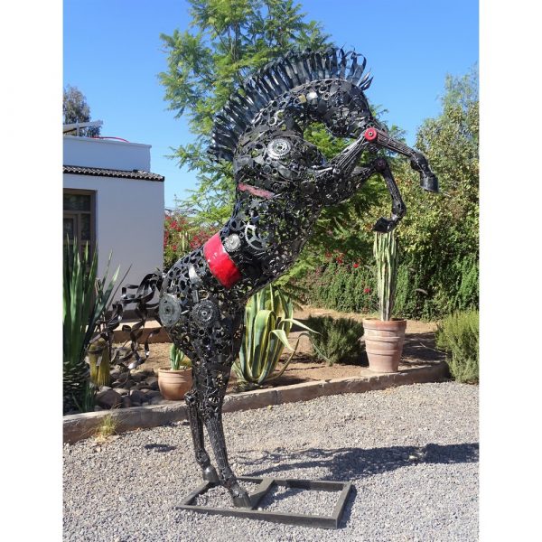 Handcrafted Scrap Metal Horse Sculpture - Handmade Steel Art