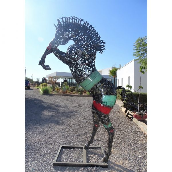Handcrafted Scrap Metal Horse Sculpture - Handmade Steel Art