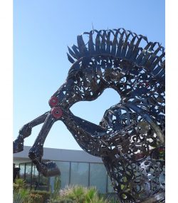 Handcrafted Scrap Metal Horse Sculpture - Handmade Steel Art