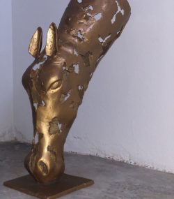 carved Horse Head statue  - Handmade Steel Art