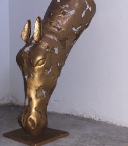 carved Horse Head statue - Handmade Steel Art