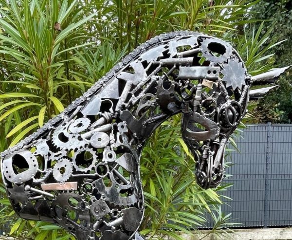 Handcrafted Scrap Metal Horse Sculpture - Handmade Steel Art