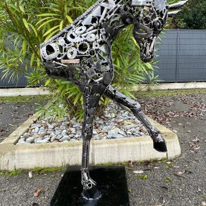 Handcrafted Scrap Metal Horse Sculpture - Handmade Steel Art