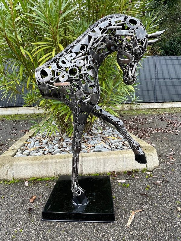 Handcrafted Scrap Metal Horse Sculpture - Handmade Steel Art