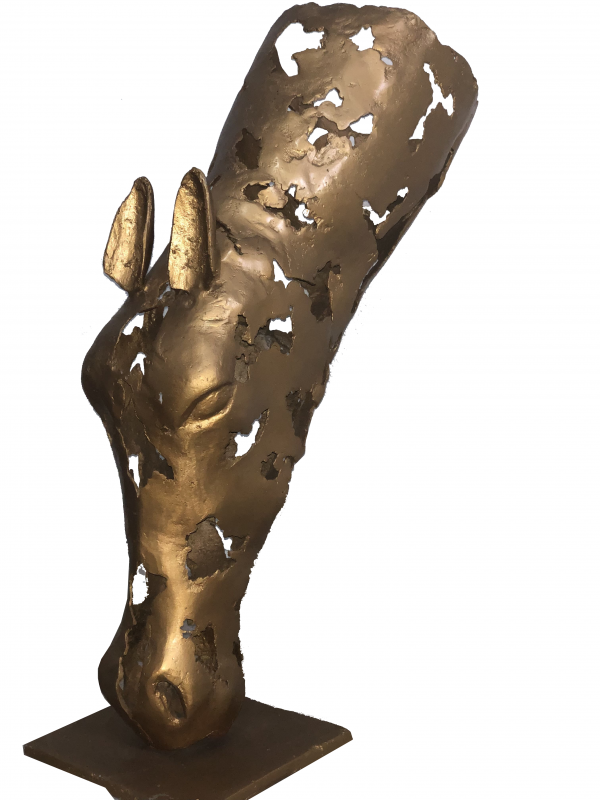 carved Horse Head statue - Handmade Steel Art