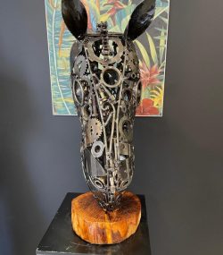 Handcrafted Scrap Metal Horse Sculpture - Handmade Steel Art