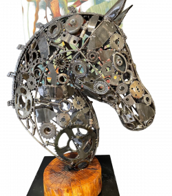Handcrafted Scrap Metal Horse Sculpture - Handmade Steel Art
