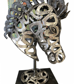 horseshoes Horse Head statue- Handmade Steel Art