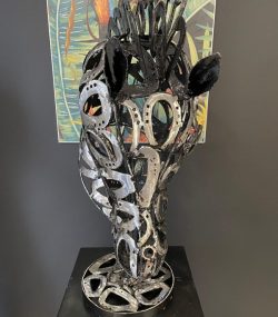 horseshoes Horse Head statue - Handmade Steel Art