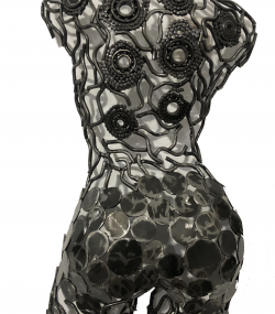 complexed Female Torso wall art - Handmade Steel Art