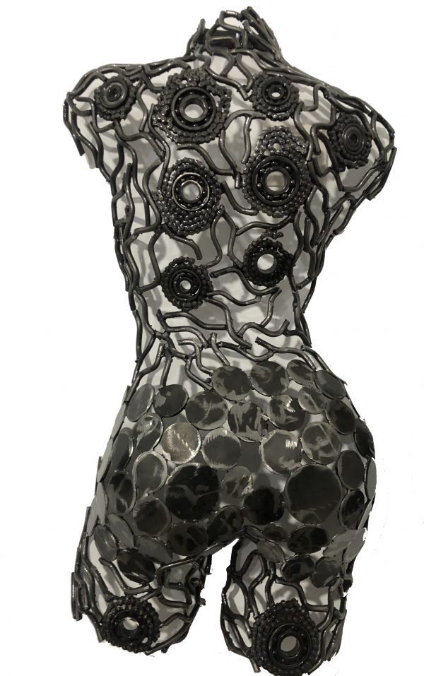 complexed Female Torso wall art - Handmade Steel Art