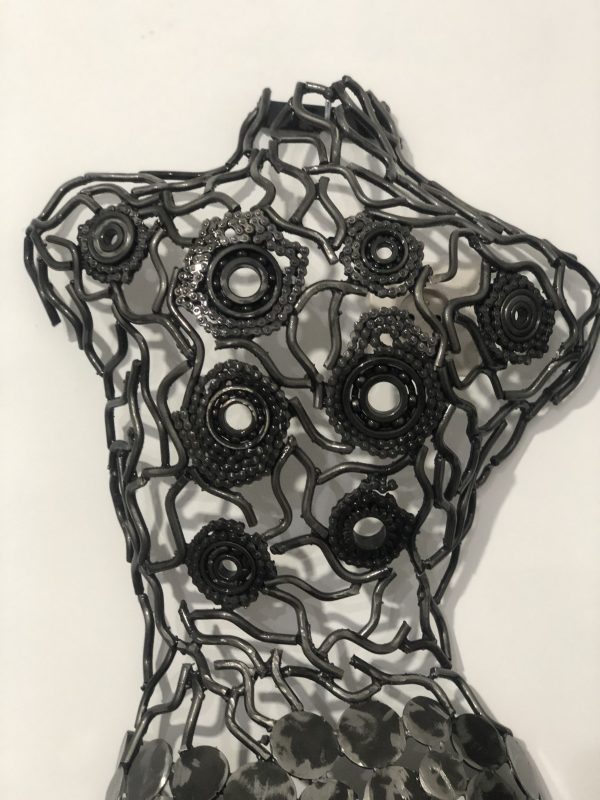 complexed Female Torso wall art - Handmade Steel Art