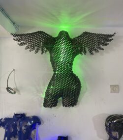 Contemporary Scrap Metal Sculpture Torso - Handmade Steel Art