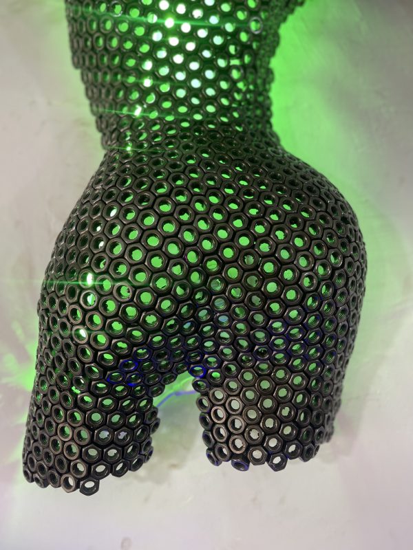 Contemporary Scrap Metal Sculpture Torso - Handmade Steel Art