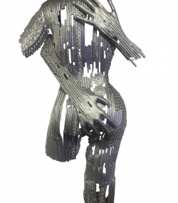 Contemporary Scrap Metal Sculpture Torso -Stunning Handmade Metal Wall statue