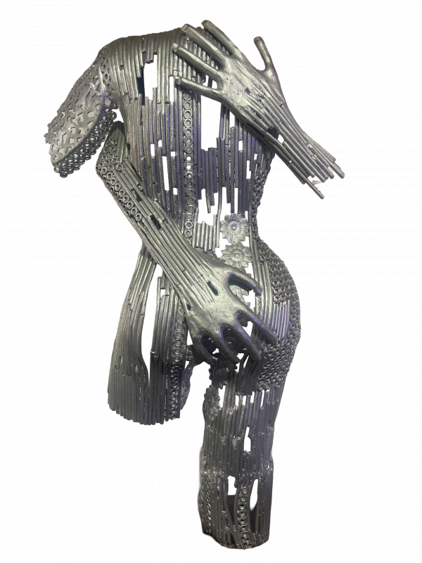 Contemporary Scrap Metal Sculpture Torso -Stunning Handmade Metal Wall statue