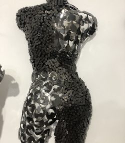 Contemporary Scrap Metal Sculpture Torso - Handmade Steel Art