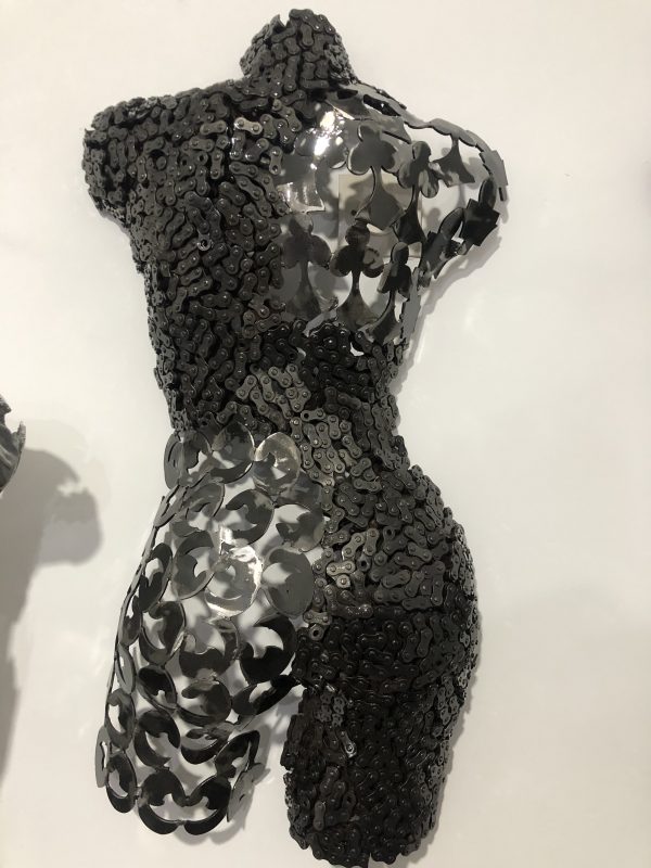 Contemporary Scrap Metal Sculpture Torso - Handmade Steel Art