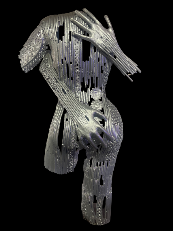 Contemporary Scrap Metal Sculpture Torso -Stunning Handmade Metal Wall statue