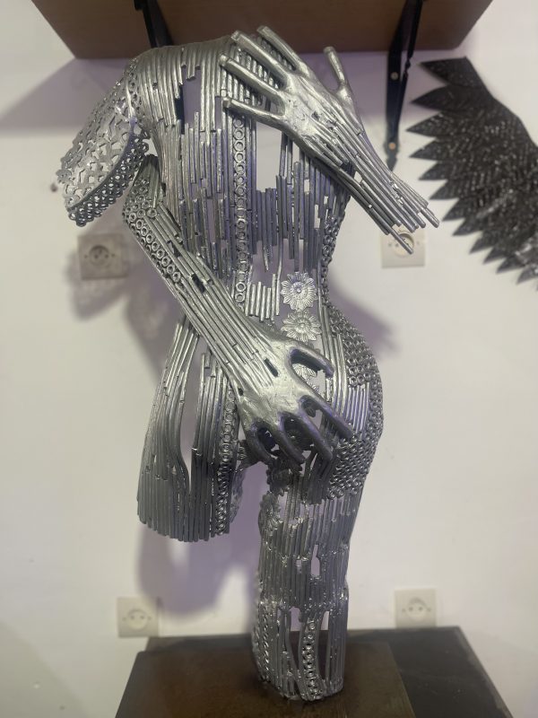 Contemporary Scrap Metal Sculpture Torso -Stunning Handmade Metal Wall statue