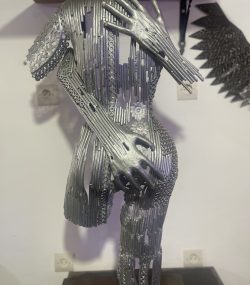 Contemporary Scrap Metal Sculpture Torso -Stunning Handmade Metal Wall statue